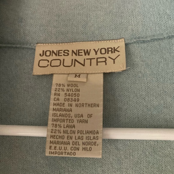 Jones New York Country Blue Wool Zip Jacket M - Picture 7 of 7